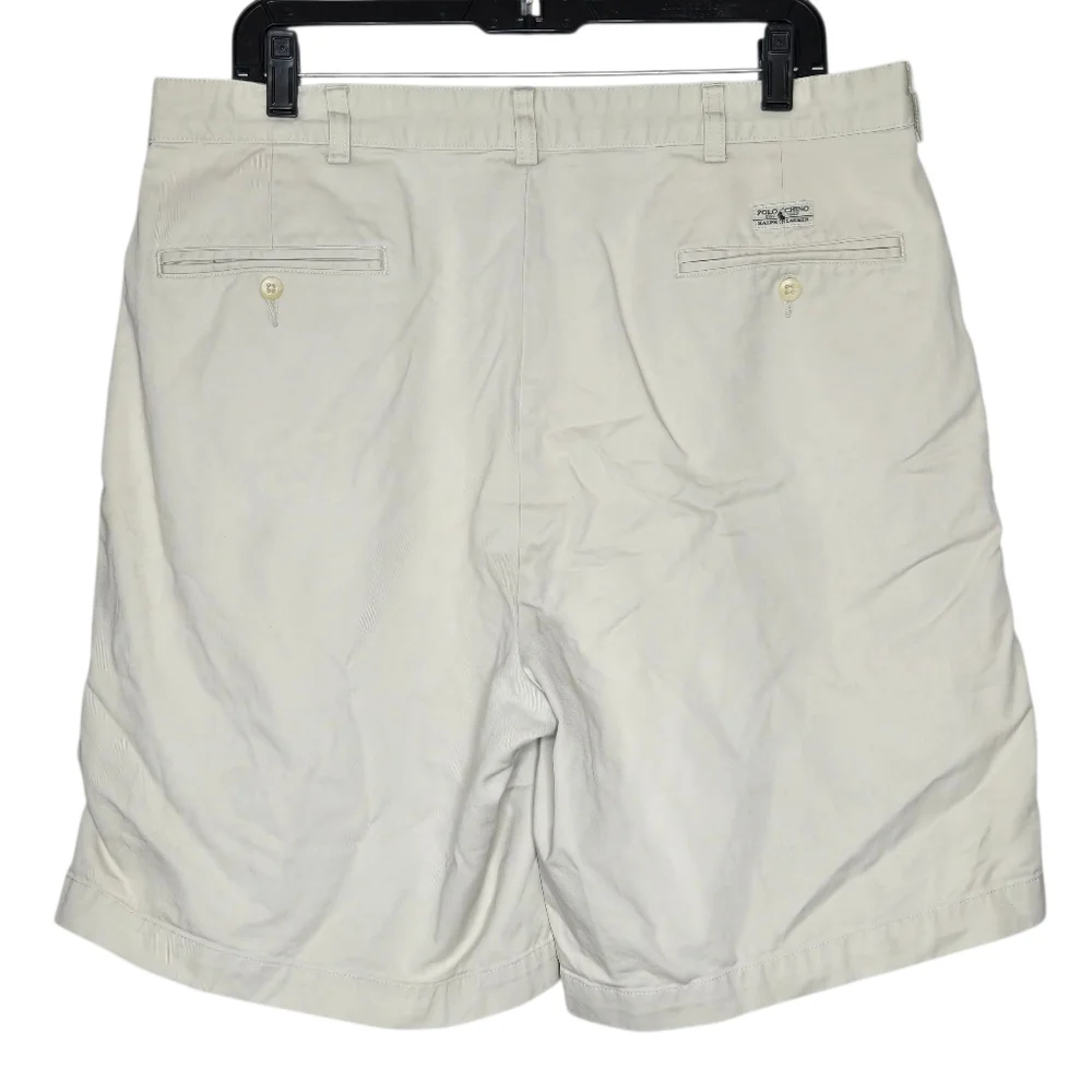 Vintage Polo Ralph Lauren Tyler‎ Shorts Mens 35 Khaki Classic Chino Pleated 90s